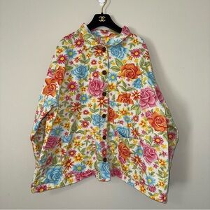RARE Big Bud Press Vintage Floral Wallpaper Work Jacket - Size 1XL